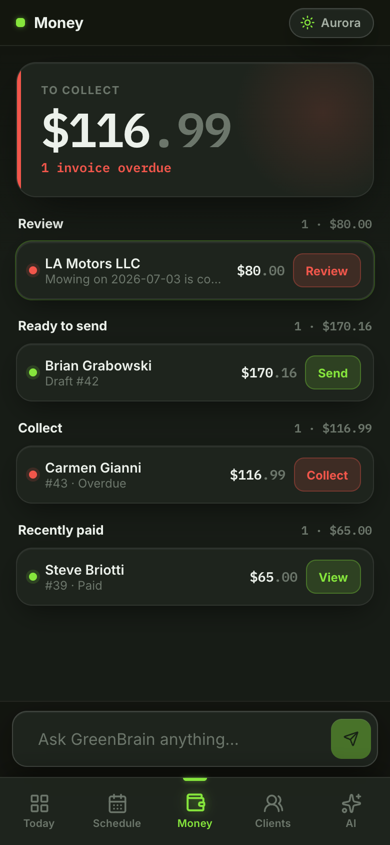 Money screen